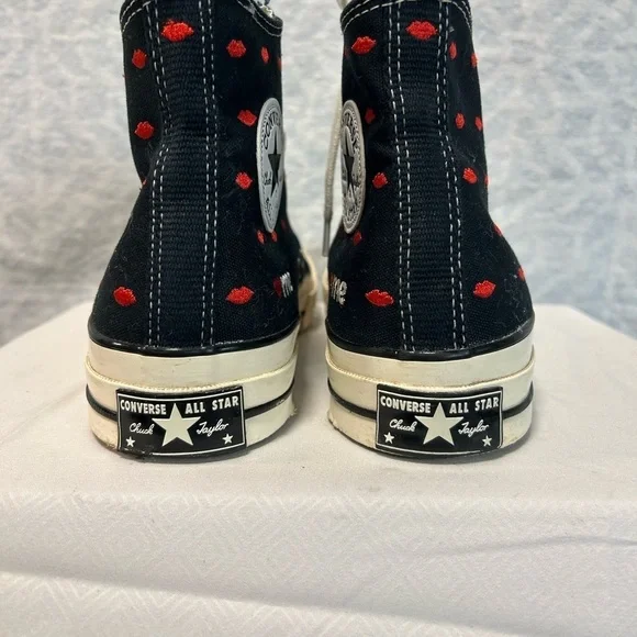 Converse Chuck Taylor Black and Red High Tops - Picture 10 of 11